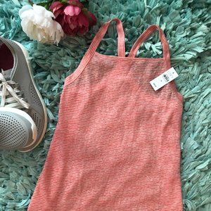 LOFT Coral and cream T-back Tank